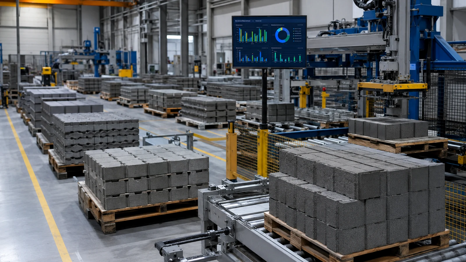 Produção de blocos de concreto